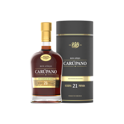 Bottle of Ron Carúpano 21 Reserva Privada Rum.