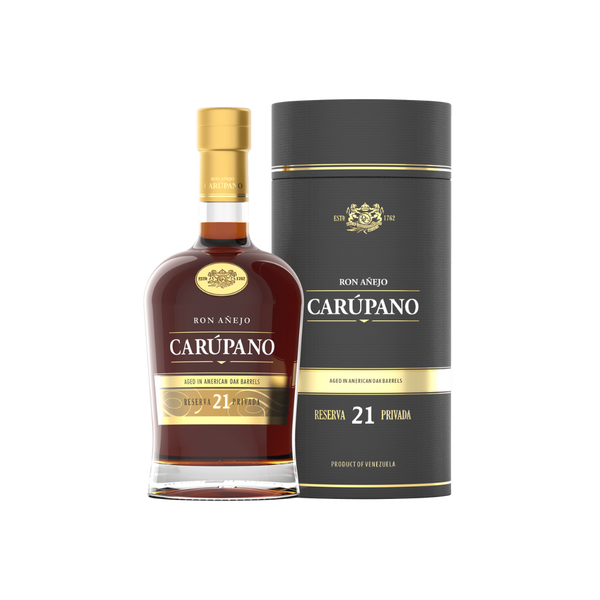 Bottle of Ron Carúpano 21 Reserva Privada Rum.