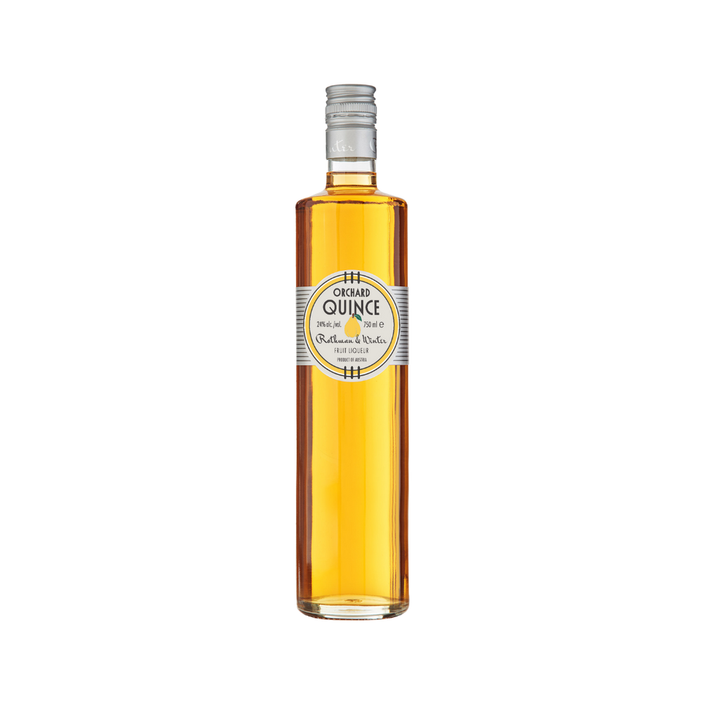 Bottle of Rothman & Winter Orchard Quince Liqueur.