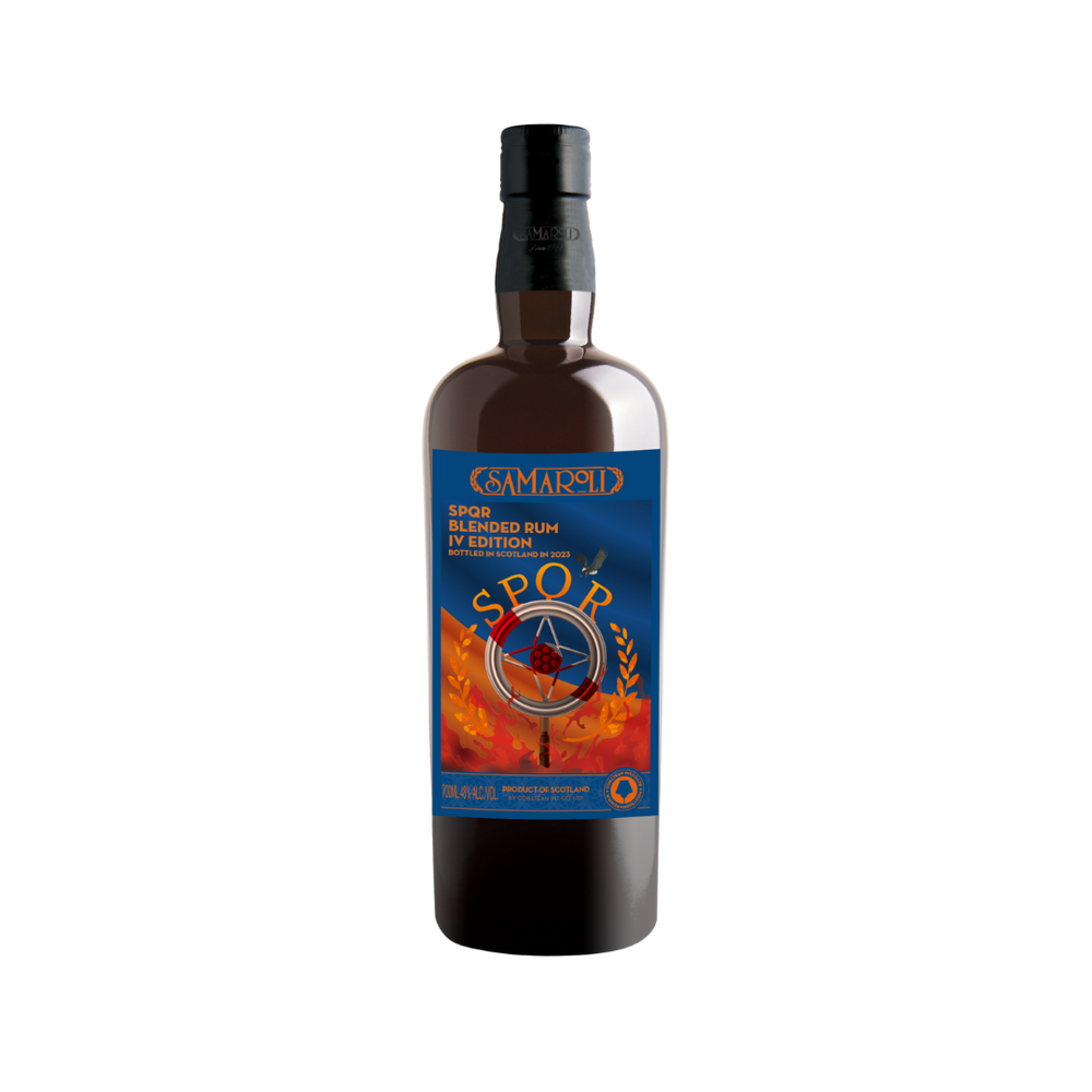 Bottle of Samaroli SPQR Blended Rum IV Edition 2023.