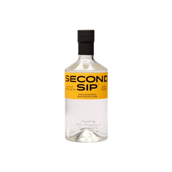 Bottle of 'Second Sip' on a white background