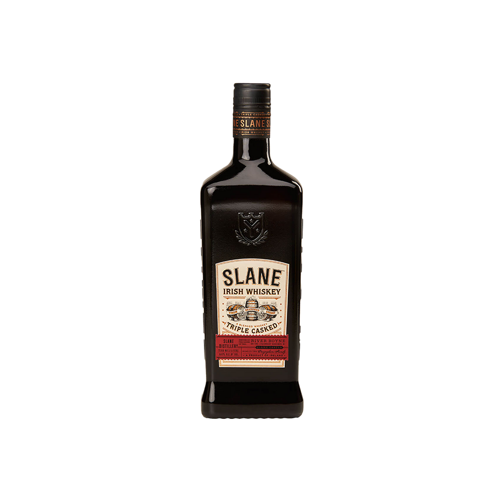 Bottle of Slane Triple Casked Irish Whiskey.