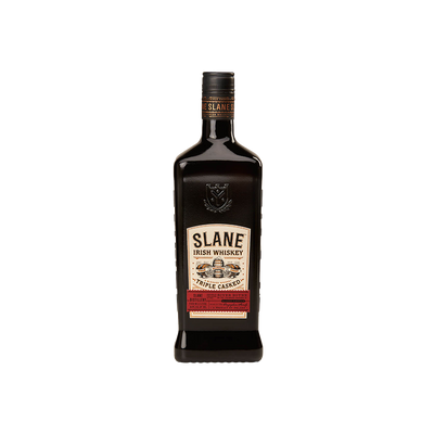 Bottle of Slane Triple Casked Irish Whiskey.