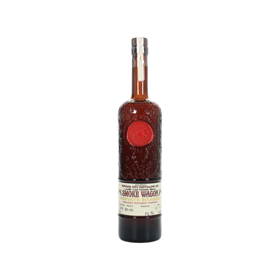 Bottle of Smoke Wagon whiskey on a white background