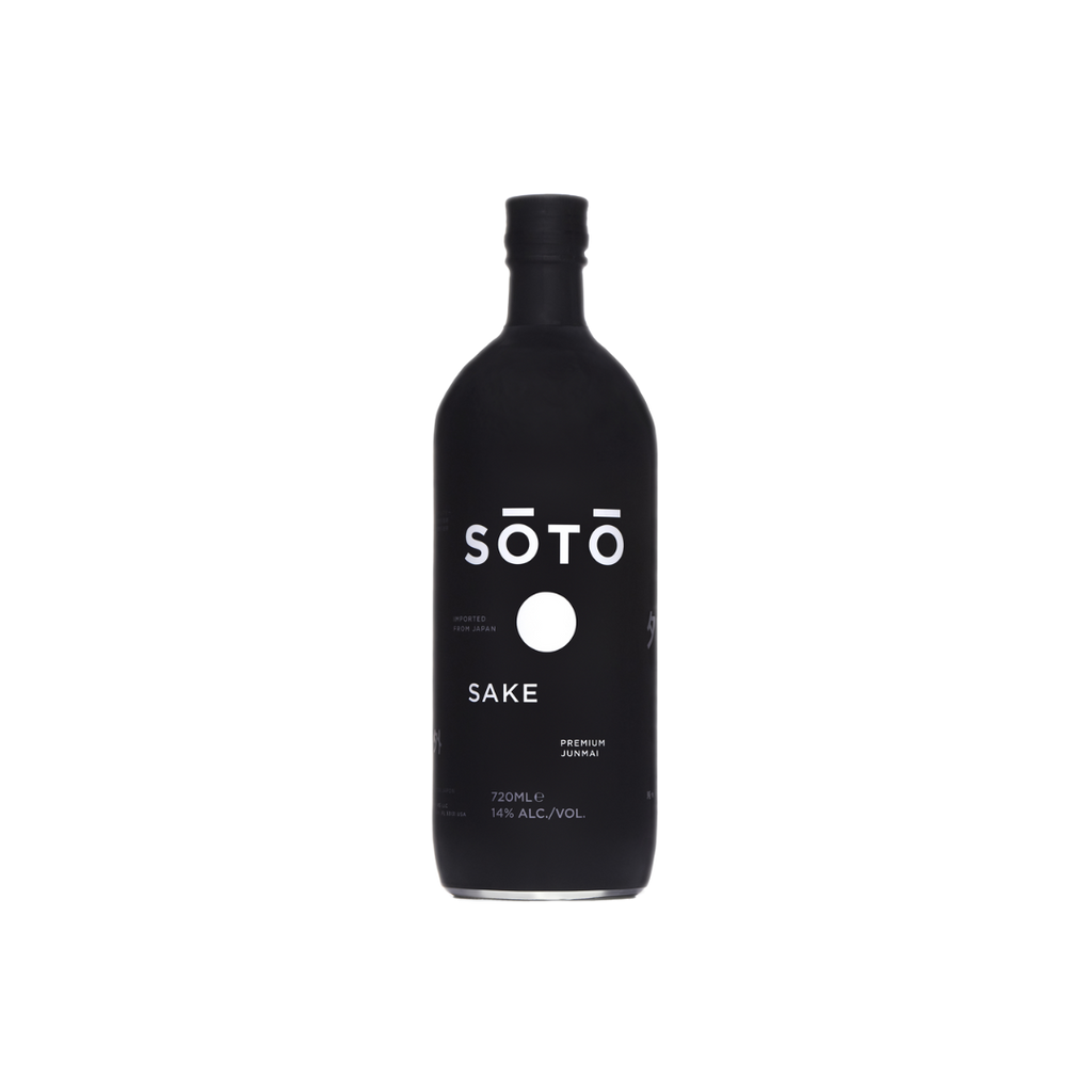 Bottle of Soto Junmai Sake Black Label.