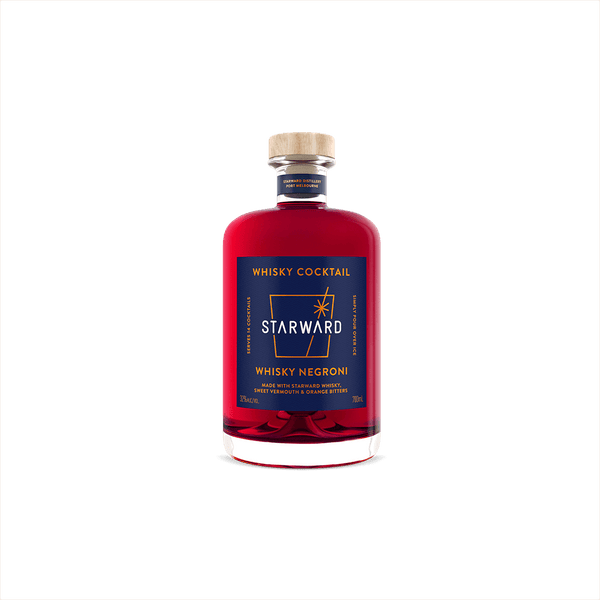 Bottle of Starward Whisky Negroni Cocktail.