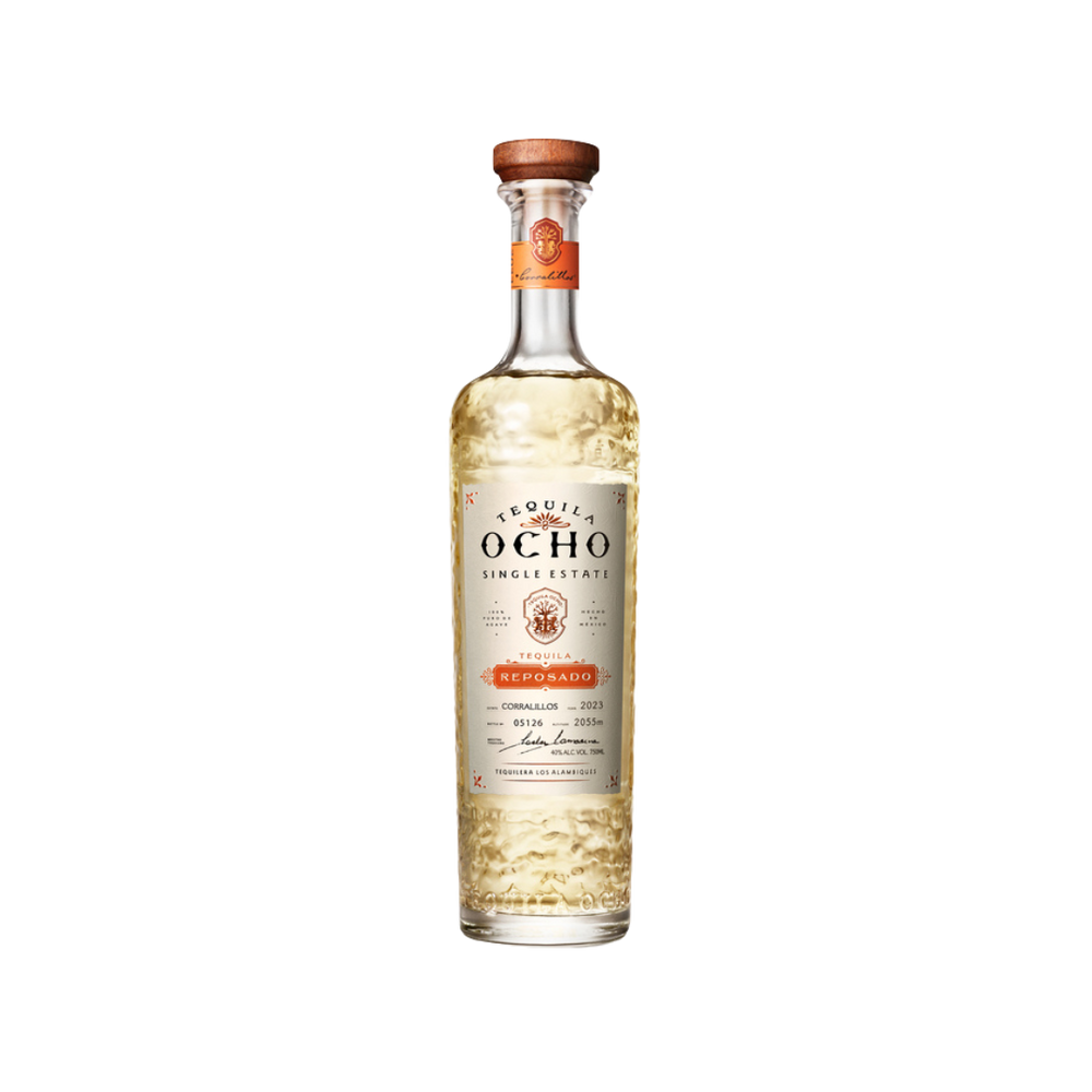 Bottle of Tequila Ocho Reposado.