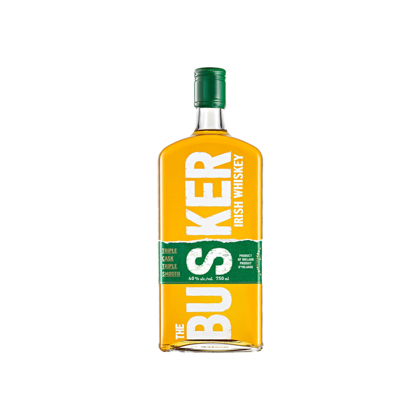 Bottle of The Busker Triple Cask Irish Whiskey.