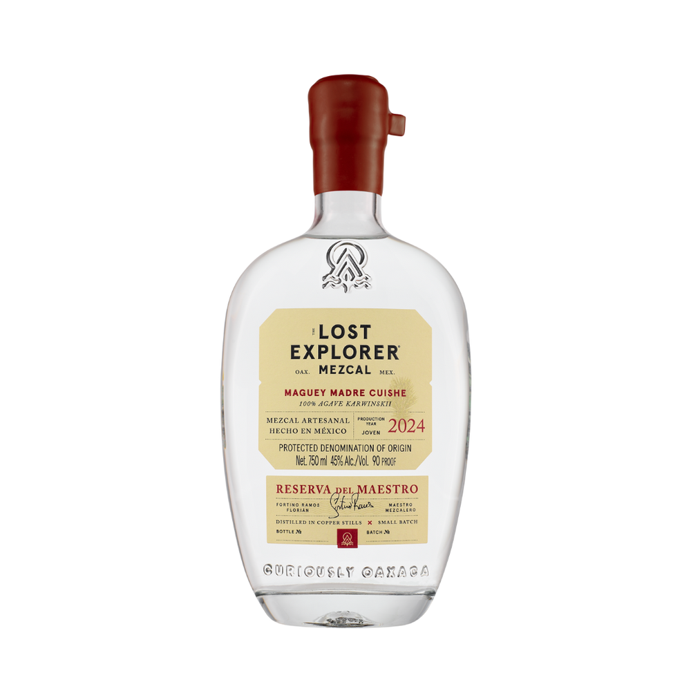 Bottle of The Lost Explorer Mezcal Reserva del Maestro Madre Cuishe.