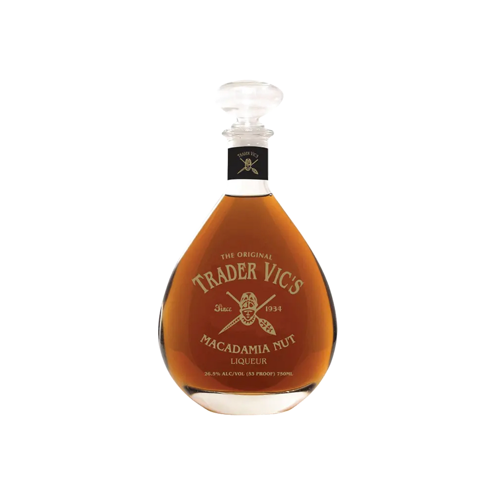 Bottle of Trader Vic's Macadamia Nut Liqueur.