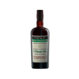 A bottle of Papalin Jamaica 5 Years Old High Ester Overproof Rum with a dark label and a clear bottle showing the amber-colored rum inside.
