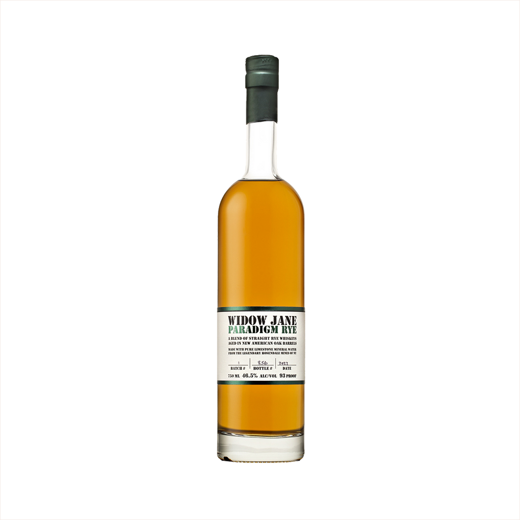Bottle of Widow Jane Paradigm Rye.