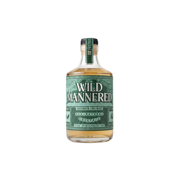 Bottle of Wild Mannered Cucumber Lime Mint All-Natural Cocktail.