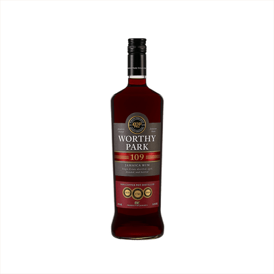 Bottle of Worthy Park 109 Jamaican Rum.