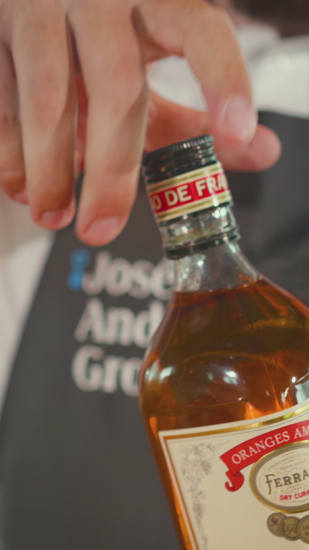 Video of person making sidecar cocktail.
