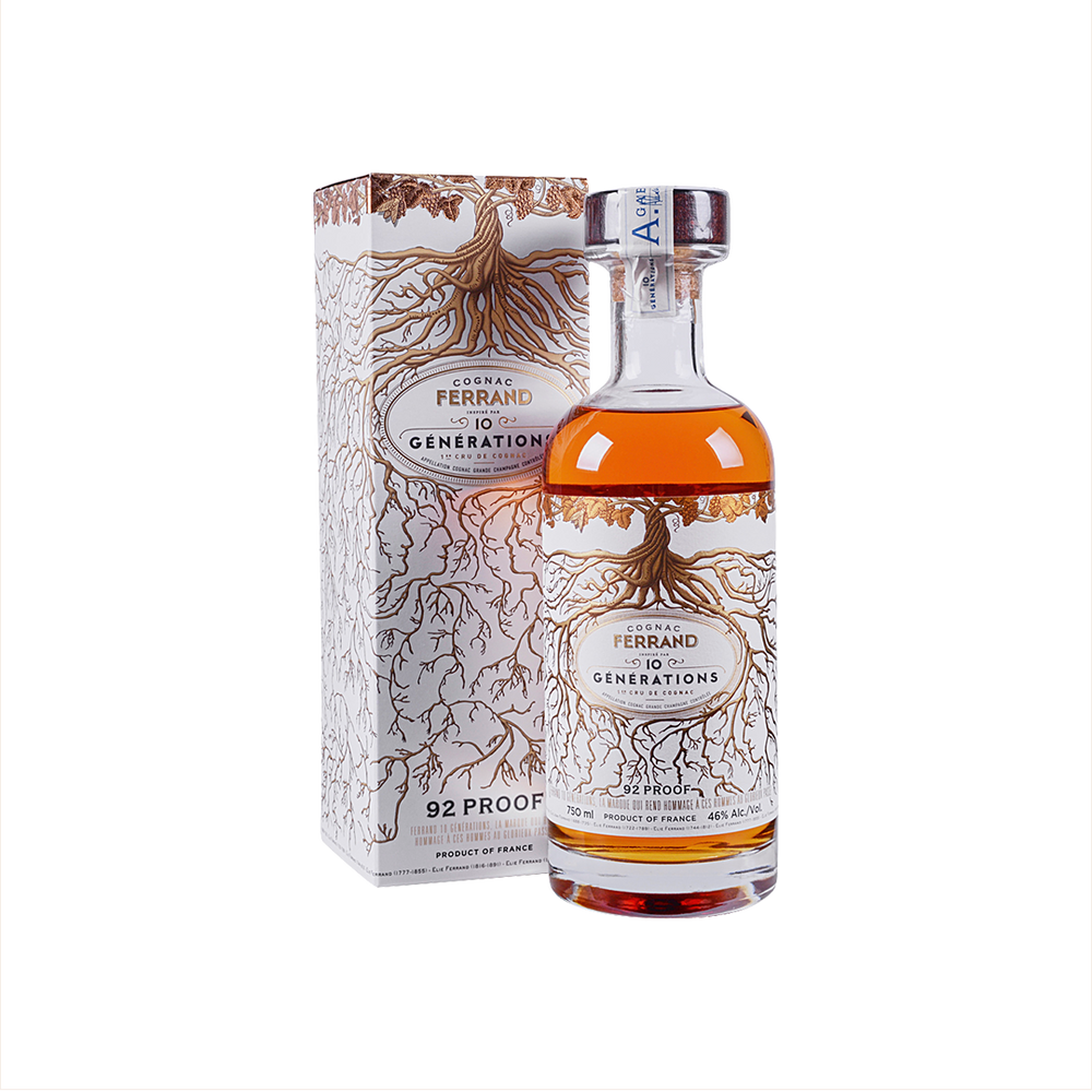 Bottle of Ferrand 10 Generations Cognac.