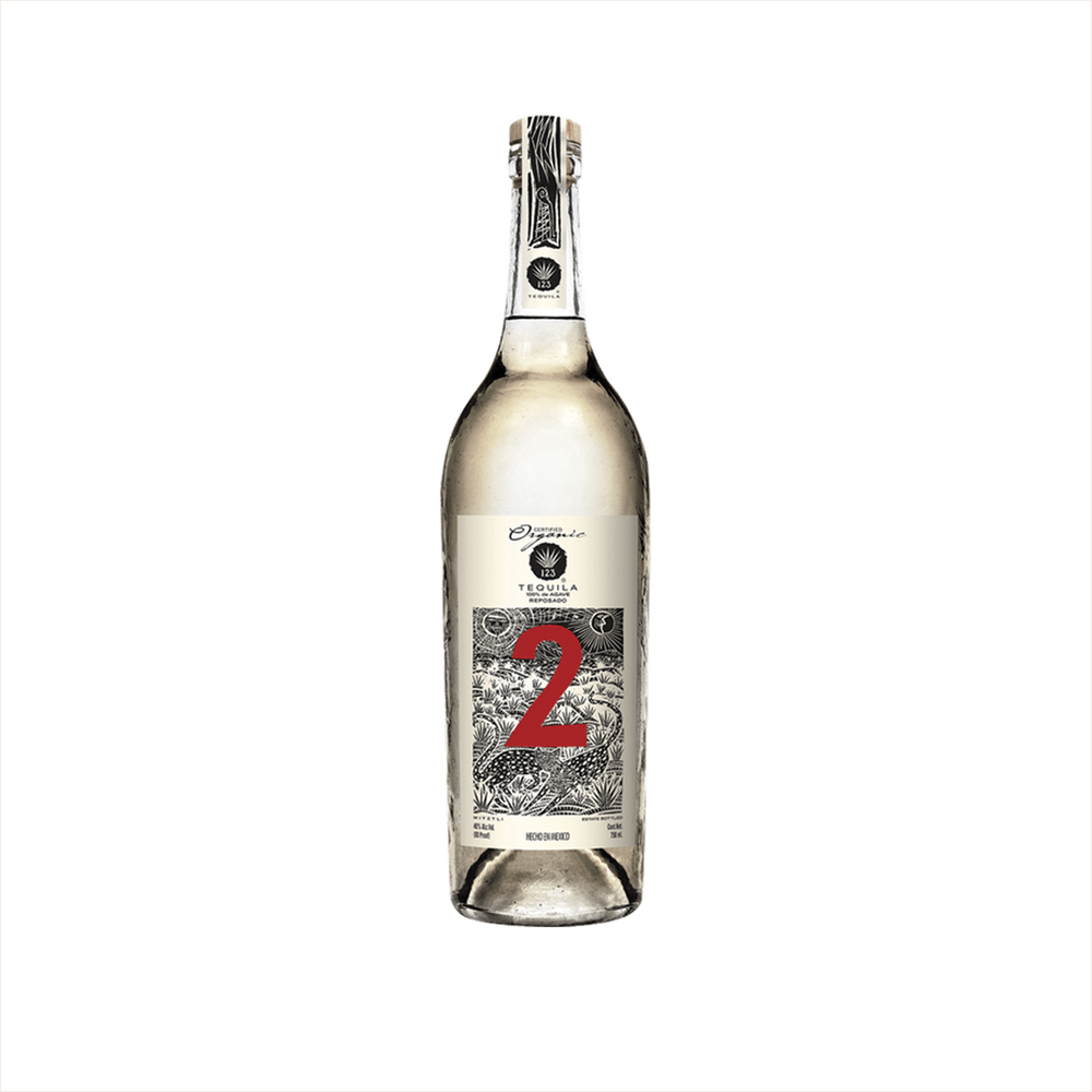 Bottle of 123 Organic Tequila Reposado (Dos).
