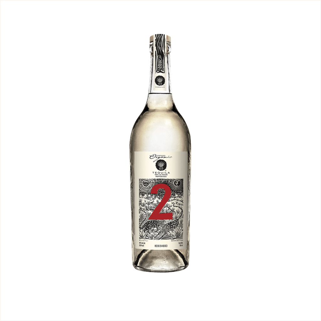 Bottle of 123 Organic Tequila Reposado (Dos).