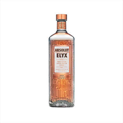 Bottle of Absolut Elyx Vodka.