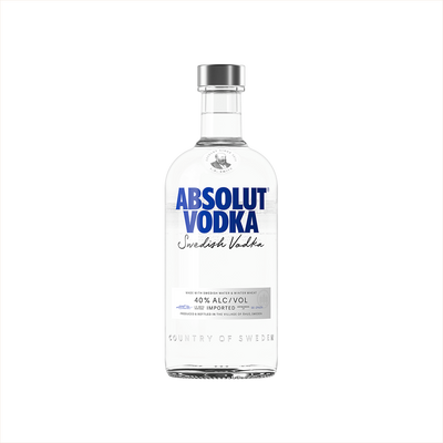 Bottle of Absolut Vodka.