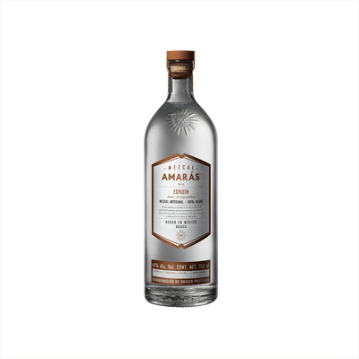 Bottle of Mezcal Amarás Espadin Joven.