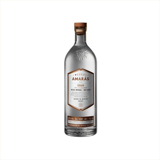 Bottle of Mezcal Amarás Espadin Joven.