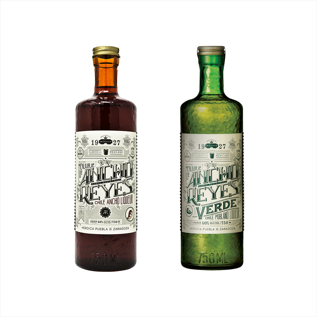 Bottles of Ancho Reyes Original + Ancho Reyes Verde