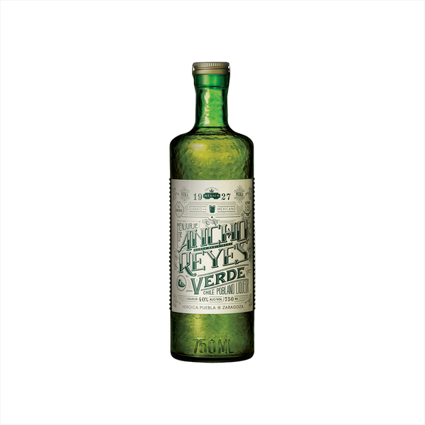 Bottle of Ancho Reyes Verde Chile Poblano Liqueur