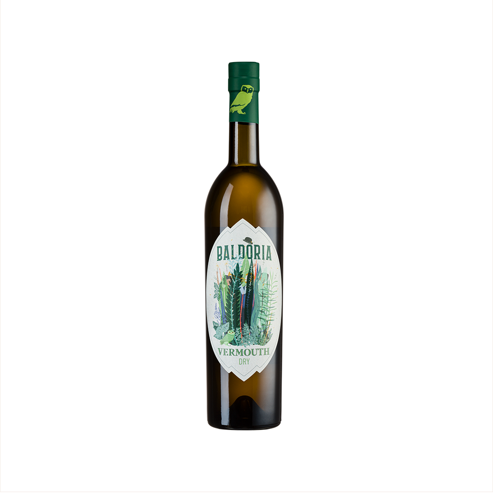 Bottle of Baldoria Dry Vermouth.
