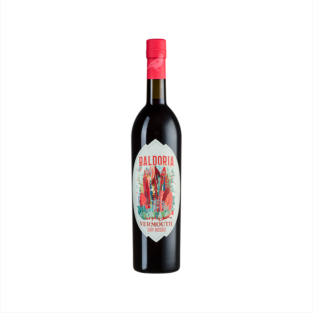 Bottle of Baldoria Dry Rosso Vermouth.