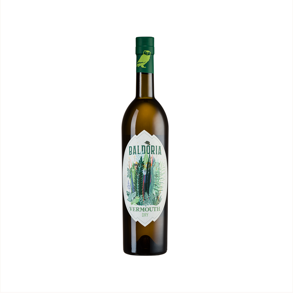 Bottle of Baldoria Dry Vermouth.
