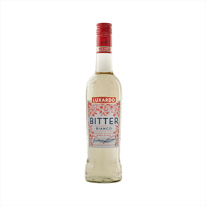 Bottle of Luxardo Bitter Bianco Liqueur.