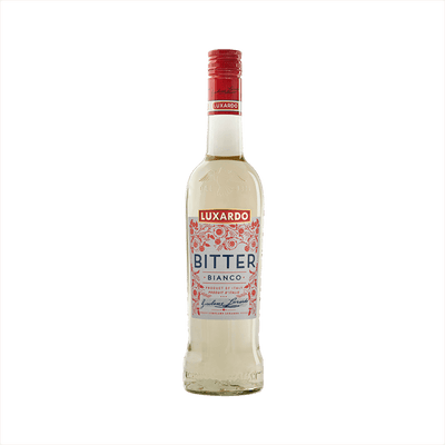 Bottle of Luxardo Bitter Bianco Liqueur.
