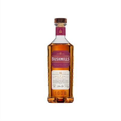 Bottle of Bushmills 16 Year Single Malt Irish Whiskey.
