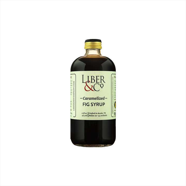 Bottle of Liber & Co. Caramelized Fig Syrup.