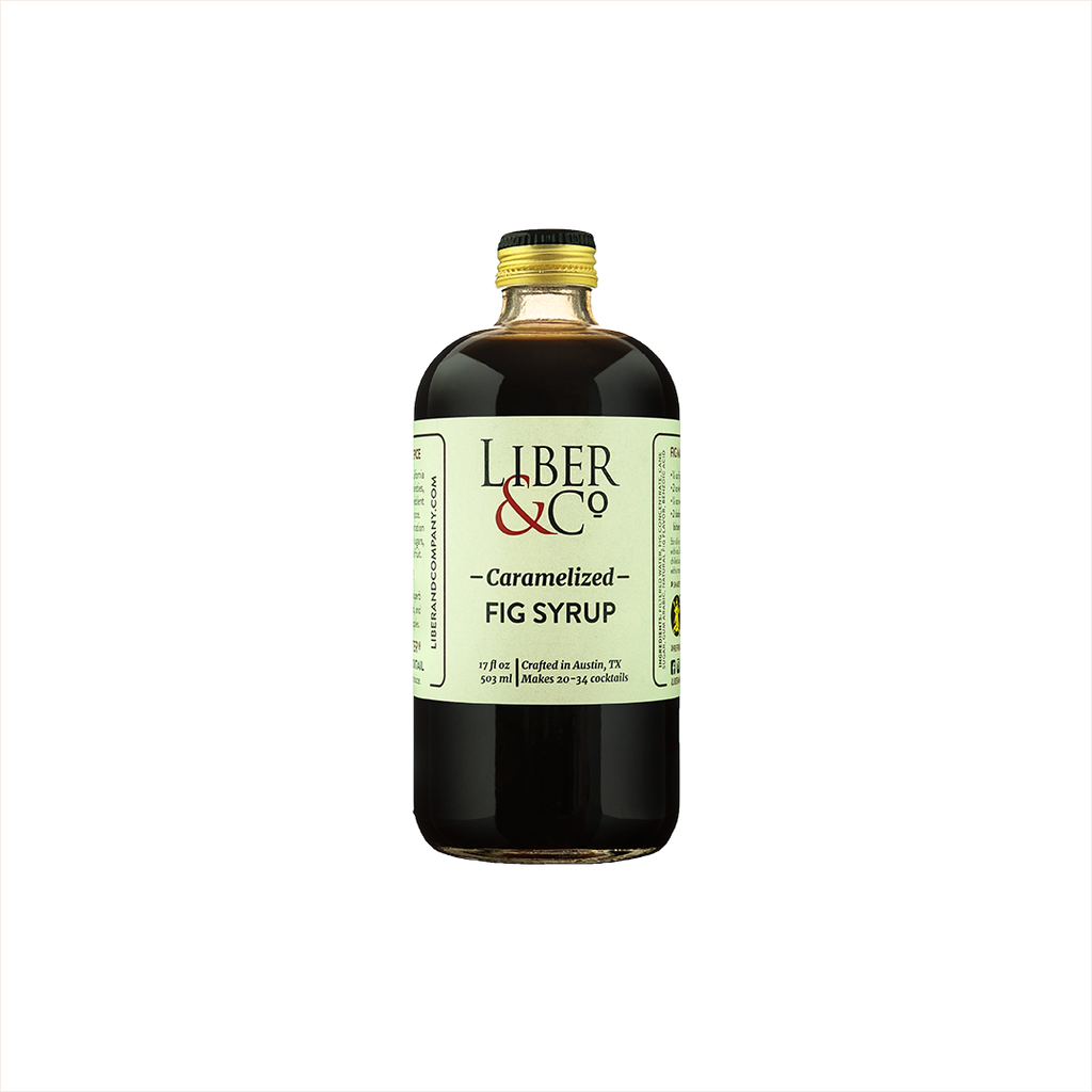 Bottle of Liber & Co. Caramelized Fig Syrup.