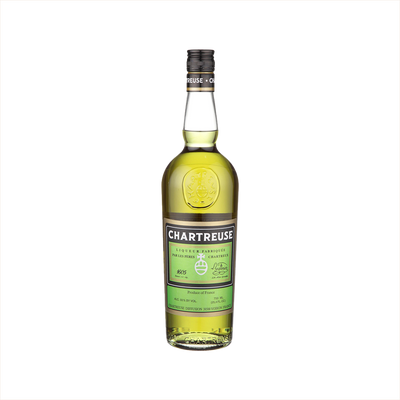Bottle of Chartreuse Green Liqueur.