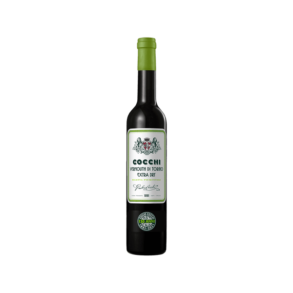Bottle of Cocchi Vermouth di Torino Extra Dry.