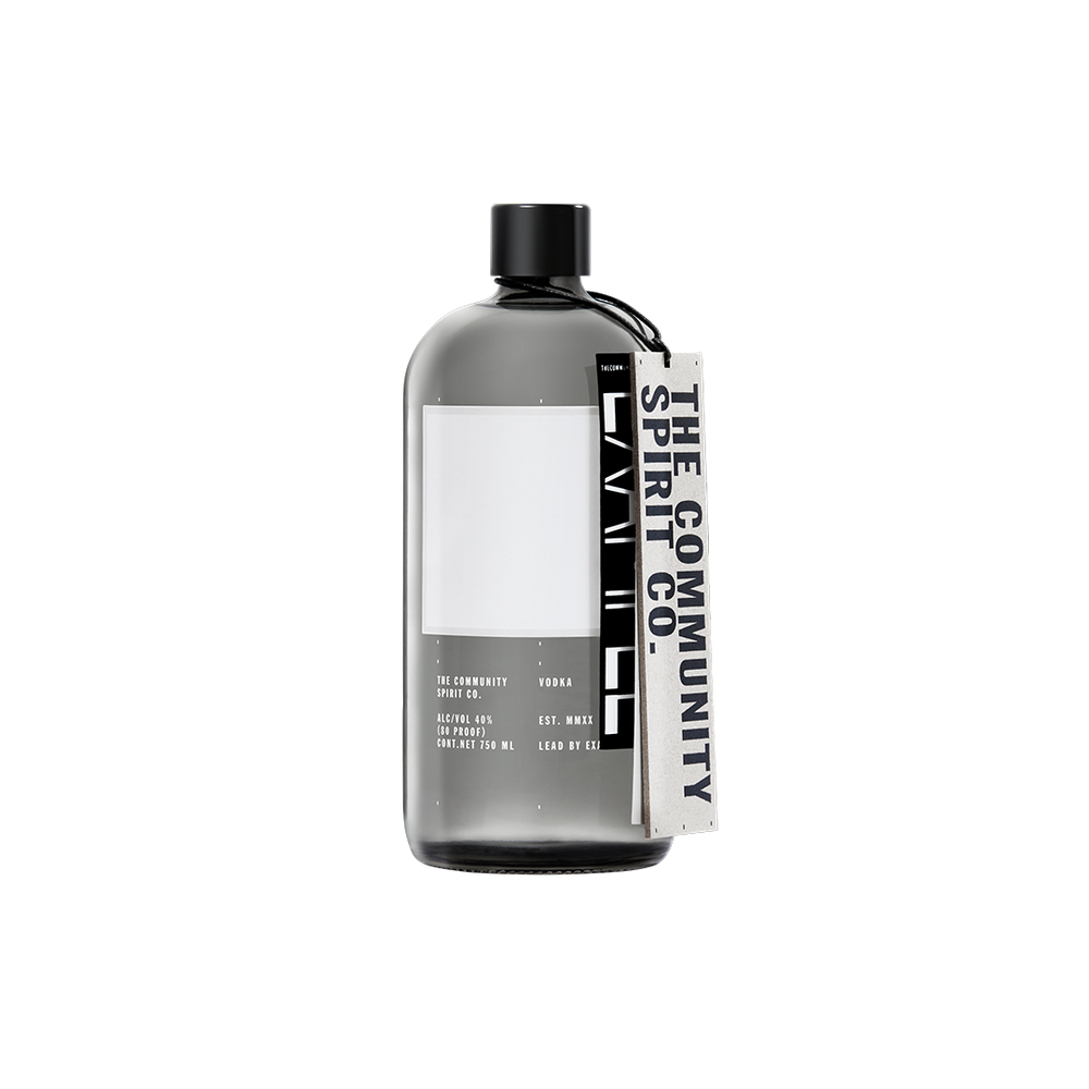 Bottle of The Community Spirit Vodka.