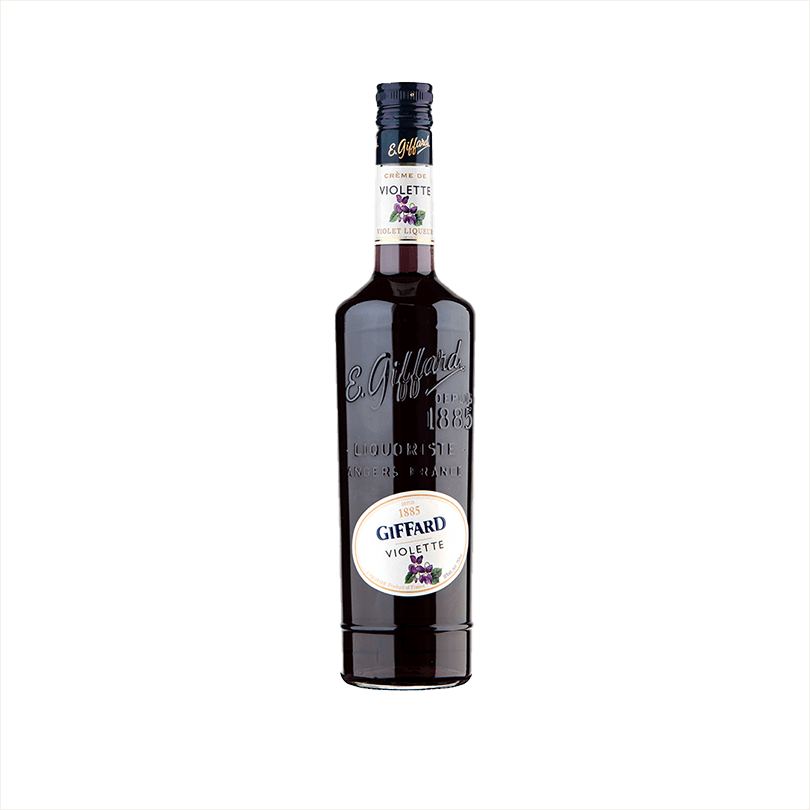 Bottle of Giffard Crème de Violette Liqueur.