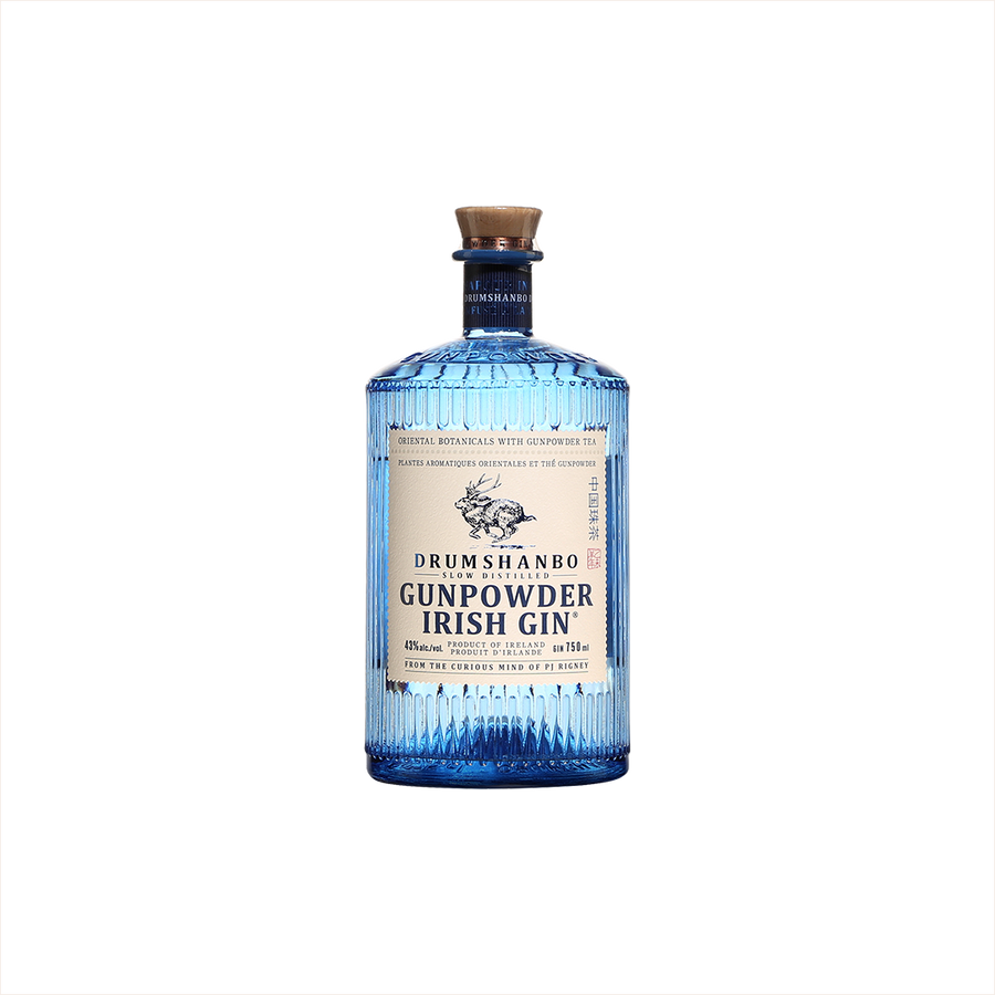 Bottle of Drumshanbo Gunpowder Irish Gin.