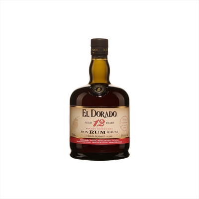 Bottle of El Dorado 12 Year Old Rum.