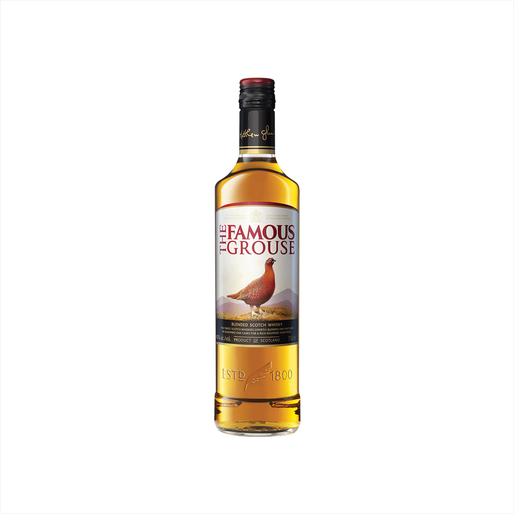 Bottle of The Famous Grouse Blended Scotch Whiskey.