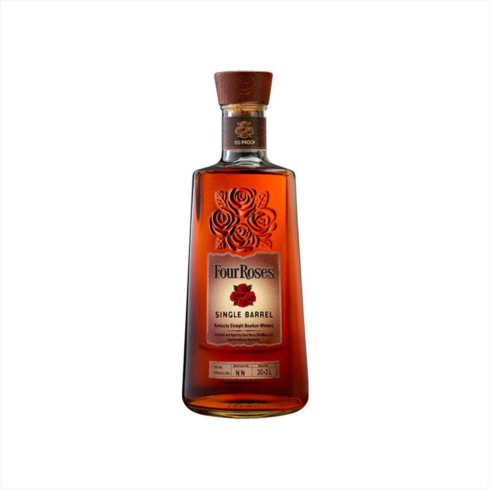 750ml bottle of Four Roses Single Barrel Bourbon.