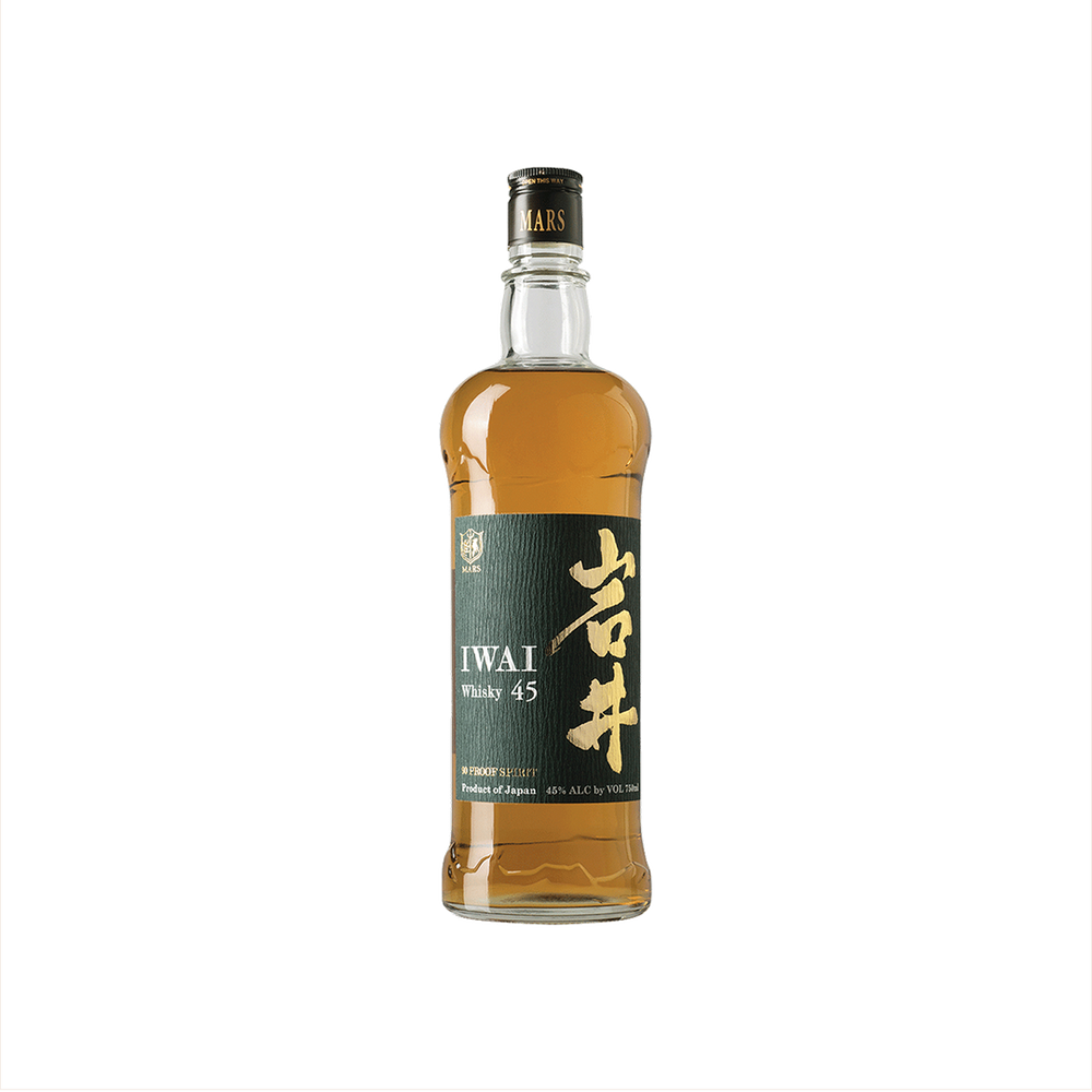 Bottle of Mars Shinshu Iwai 45 Japanese Blended Whisky.