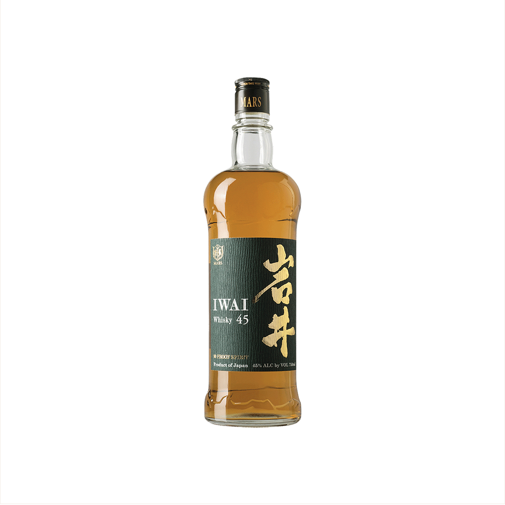 Bottle of Mars Shinshu Iwai 45 Japanese Blended Whisky.