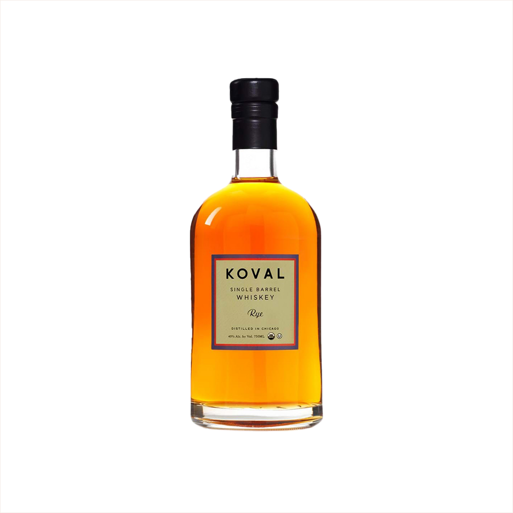 Bottle of Koval Single Barrel Rye Whiskey.