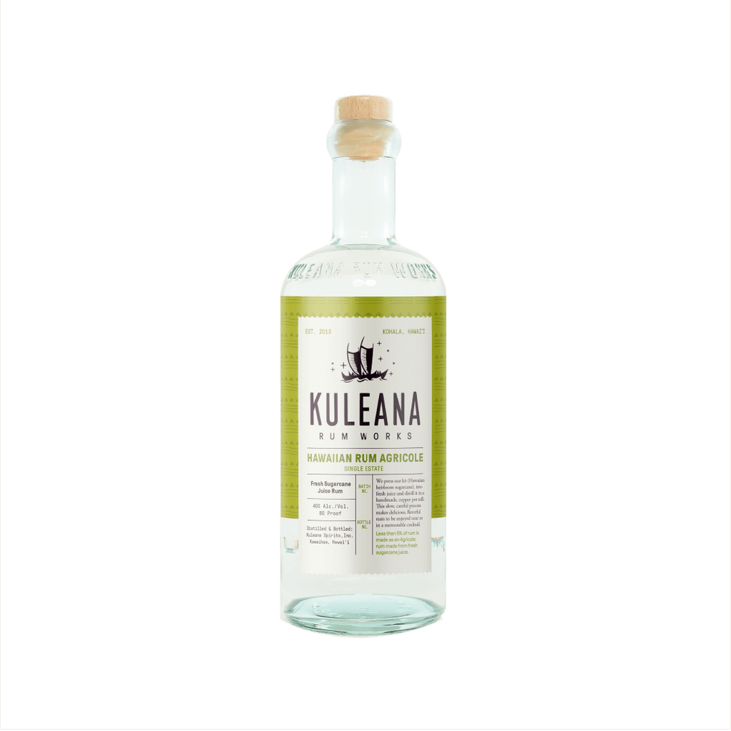 Bottle of Kuleana Hawaiian Rum Agricole.
