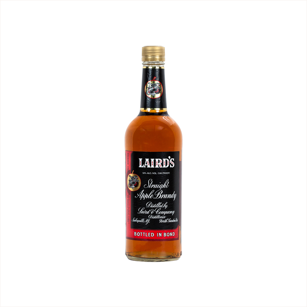 Bottle of Laird's Straight Apple Brandy 100 Proof Bottled In Bond