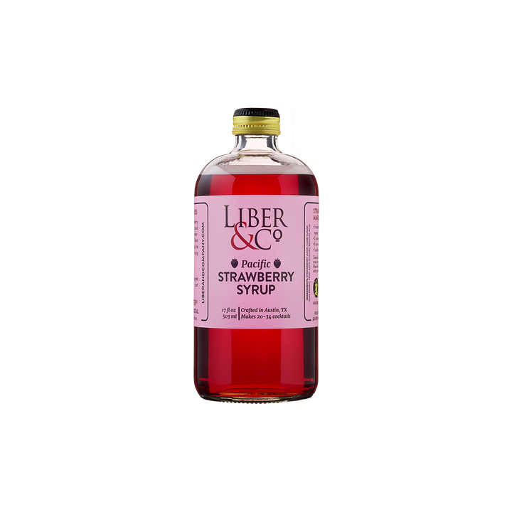 Bottle of Liber & Co Strawberry Syrup.